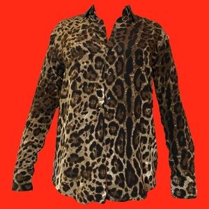 Vintage Cheetah Print Blouse